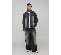 Tall Tinted Washed Boxy Oversized Denim Jacket homme - gris - S, gris