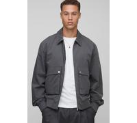 Tall - Veste Harrington technique à poches cargo homme - gris - XL, gris