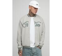 Tall - Veste universitaire oversize à broderie - MAN homme - pierre - M, pierre