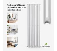 Tallheo 47 x 160 cm radiateur sèche-serviettes tubulaire 1472 W eau chaude 1/2