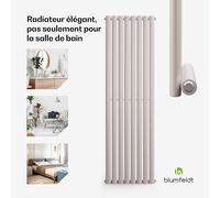Tallheo 47 x 160 radiateur sèche-serviettes tubulaire 728 W eau chaude 1/2