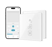 Tallifun 2 Pack Interrupteur Volet Roulant Connecté avec Fonction Pourcentage, Interrupteur Mural Commande Vocale Programmation pour Rideaux Compatible Alexa/Google Home/Smartlife (Blanc)