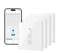 Tallifun 4 Pack Interrupteur Volet Roulant Connecté avec Fonction Pourcentage, Interrupteur Mural Commande Vocale Programmation pour Rideaux Compatible Alexa/Google Home/Smartlife (Blanc)