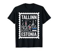 Tallinn Estonie Timbre-Poste Souvenir de Voyage T-Shirt