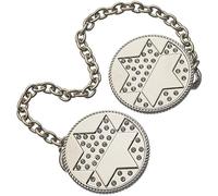 Tallit Clips - Tallis - Châle de prière juif - Étoile de David, Medium, Nickel, Cristal