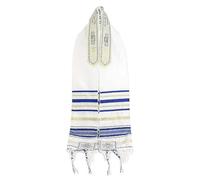 Tallit - Couvre-tête messianique respirant avec franges ornées - Idéal pour les pratiques spirituelles et les célébrations - Écharpe de culte traditionnelle, bleu marine, taille unique