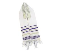 Tallit Masque messianique respirant avec franges ornées Idéal pour les pratiques spirituelles et les célébrations, prune, taille unique