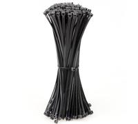 tallkeey Lot de 100 serre-câbles noirs - Résistants aux UV - 200 mm x 3,6 mm - En nylon - Pour la gestion des câbles, le jardinage, la maison et le bureau - K100