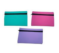 Tallon Lot de 3 trousses à crayons en néoprène - Trousse à crayons bleu sarcelle, lilas et rose - Trousse à crayons souple à fermeture éclair pour l'école, le bureau et les voyages - Grande capacité