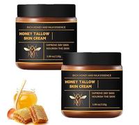 Tallow Honey Balm,Tallow and Honey Balm for Face, Skin Care Cream, Organic Whipped Beef Tallows Face Moisturizer with Raw Honeys and Beeswax,Deep Nourishing,Soft and Smooth Skin (2)