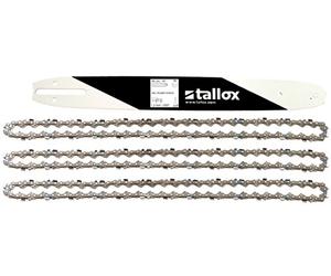 tallox 3 chaînes de tronçonneuses et 1 Guide-chaînes 3/8" 1,3 mm 56 maillons Longueur de Guide-chaîne 40 cm Compatible avec Oregon Dollmar Einhell Makita Black & Decker et Autres
