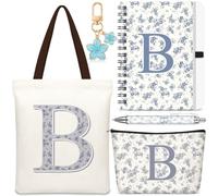 Talltalk Lot de 5 sacs fourre-tout avec initiale pour femme, beige bleu