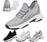 Tallure - Baskets hautes plates pour homme et femme - 4,1 cm/6,1 cm/7,9 cm/9,9 cm - Hauteur invisible - Augmente la hauteur - Légères et antidérapantes, Gris 3 9, 45.5 EU
