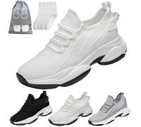 Tallure - Baskets hautes plates pour homme et femme - 4,1 cm/6,1 cm/7,9 cm/9,9 cm - Hauteur invisible - Augmente la hauteur - Légères et antidérapantes, Blanc 2 4, 45.5 EU