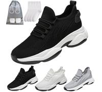 Tallure - Baskets hautes plates pour homme et femme - 4,1 cm/6,1 cm/7,9 cm/9,9 cm - Hauteur invisible - Augmente la hauteur - Légères et antidérapantes, Noir 2 4, 45.5 EU