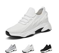 Tallure Baskets orthopédiques antidérapantes pour homme et femme - En maille invisible - Pour la course et la randonnée, Blanc 6 cm., 0 UK Wide