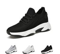 Tallure Baskets orthopédiques antidérapantes pour homme et femme - En maille invisible - Pour la course et la randonnée, Noir - 6 cm., 0 UK Wide
