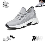 Tallure Sneakers, Tallure Sneakers for Women Men, Lightweight Breathable, Hidden Height Increase, Cushioned Sole, Arch Support for Everyday Comfort (Gray,41)