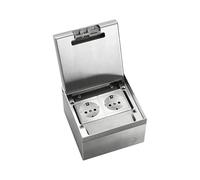 TALOEYH - Boîtier de prise encastrable au sol, ensemble de prises au sol en acier inoxydable 16 A 4000 W, prise encastrable AC250V, prise au sol escamotable avec 2 prises pour bureaux, hôtels, écoles