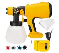 TALOEYH - Pulvérisateur de peinture sans fil compatible avec batterie Dewalt 18 V/20 V, pistolet à peinture électrique HVLP avec 4 tailles de buse, 3 modes de pulvérisation, pour clôtures, abris de