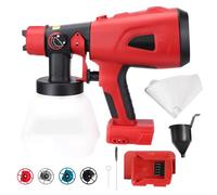 TALOEYH - Pulvérisateur de peinture sans fil compatible avec batterie Mi-LWAUKEE 18 V, pistolet à peinture électrique portable HVLP sans balais avec 4 buses, 3 méthodes de pulvérisation pour clôture