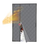TALOEYH Rideau de porte magnétique à isolation thermique coupe-vent imperméable pour porte d'hiver, épais Oxford fermeture automatique, gris (140 x 245 cm)
