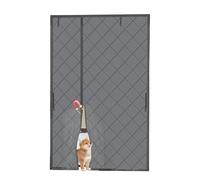 TALOEYH Rideau de porte magnétique à isolation thermique coupe-vent imperméable pour porte d'hiver, épais Oxford fermeture automatique, gris (150 x 220 cm)