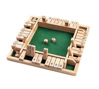 Scucs Jeu de plateau en bois, 4 joueurs Shut The Box - Jeu de dés mathématiques traditionnels - Pub Board - Voyage - 4 joueurs - Great Family - Vacances - Jeu divertissant