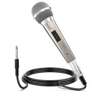 talomen Micro Dynamique Filaire Cardioïde - Micro Chant de Studio à Main avec Câbles XLR 6 m et 2 m, pour DJ, Karaoké, Haut-Parleur PA, Ampli, Voix, Scène et Extérieur - L52 Doré