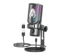 Talomen Microphone de jeu USB pour PC avec éclairage RGB, bouton Mute, bouton Gain, microphone à condensateur pour podcast, support anti-choc pour le streaming, l'enregistrement, le chat, pour PS4,PS5
