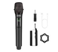 talomen Microphone sans Fil Professionnel,système de Microphone à 2.4 GHz Karaoké Dynamique Rechargeable avec Récepteur,160ft Ext,pour Karaoké,Chants,Fêtes,Soirées,DJ,Églises,Discours,K60-1 Noir