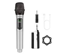 talomen Microphone sans Fil Professionnel,système de Microphone à 2.4 GHz Karaoké Dynamique Rechargeable avec Récepteur,160ft Ext,pour Karaoké,Chants,Fêtes,Soirées,DJ,Églises,Discours,K60-1 Argent