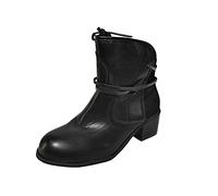 Talon Dentelle Rond Femmes Bottes Up Hiver Bout Carré Mode Femmes Bottes Paiements Mensuels Bottes Femmes, Noir , 38.5 EU