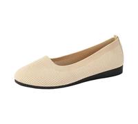 Talon Femme Chaussure ballerine décontractée pour femme - Tissu aéré et léger, bout rond, semelle plate - Confort parfait pour le travail, la maison ou la détente - Couleur unie et style épuré Beige-1