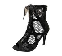 Talon Femme Sexy Heels Dance Shoes Stiletto - Chaussures de Danse en Mesh Aéré Sandales à Lacets pour Cours de Danse Fitness Soirée en Extérieur ou Tenue du Jour Apportant Confort et Style Assertif