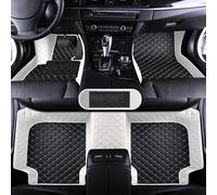Talonnette Tapis de Sol en Cuir imperméable pour Skoda pour Superb 2009 2010 2011 2012 Accessoire intérieur Tapis Voiture Tous Temps(Black White)