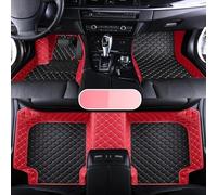 Talonnette Tapis Sol en Cuir imperméable pour A5 2017 2018 2019 2020 2021 2022 Accessoire intérieur Tapis Voiture Tous Temps(Red Black)