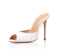 Talons Aiguille Mules Sandales, MWOOOK-984 Escarpin Sexy 11~13CM - Chic Tendance - Grande Taille,White,39