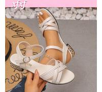 Talons hauts croisés pour adolescents, respirants et confortables avec orteils exposés, convenant pour le campus/les achats, la marche et le port à la maison. CN36,CN37,CN38,CN39,CN40,CN41,CN42Unicolo