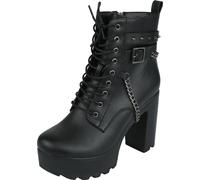 Talons hauts de Rock Rebel by EMP - Boots With Belts And Chains - EU37 à EU41 - pour Femme - noir EU 41