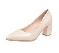 Talons hauts élégants pour femme - Chaussures polyvalentes et élégantes à talons pointus pour tous les styles d'oreilles confortables avec talon fermé, confortable à porter, beige, 39 EU