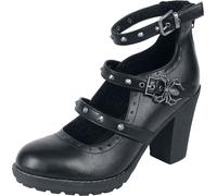 Talons hauts Gothic de Gothicana by EMP - Escarpins avec Sangles & Clous - EU37 à EU41 - pour Femme - noir EU 40