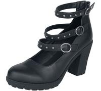Talons hauts Gothic de Gothicana by EMP - Talons hauts avec sangles et clous - EU41 - pour Femme - noir EU 41