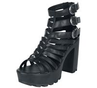 Talons hauts Gothic de Gothicana by EMP - Talons Hauts Noirs Avec Sangles & Clous - EU39 - pour Femme - noir EU 39