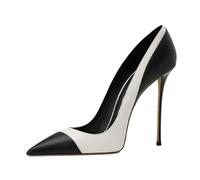 Talons Hauts High Heels Femmes Bout Pointu Escarpins Talons Aiguilles Dos Nu Robe Mariée Chaussures Bureau Basiques 12cm-Black||40
