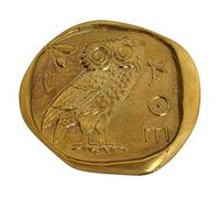 Talos Artifacts Presse-papier Motif chouette de la sagesse en bronze Symbole de la déesse Athéna