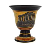 Talos Artifacts Tasse pythagoricienne - Acropole d'Athènes et hibou de la sagesse peinte à la main en céramique 11 cm x 10 cm réutilisable faite à la main en Grèce