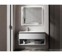 Talos Black Magnus Armoire à Miroir à LED - 80 x 70 x 13 cm - Armoire de Salle de Bain Design avec éclairage LED sur Tout Le pourtour - Couleur de lumière Blanc Neutre - Aluminium Noir Mat - Miroir