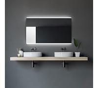 Talos Miroir de Salle de Bain avec éclairage Chic 120 x 70 cm - éclairage d'ambiance rétroéclairé, Couleur Claire Blanc Neutre, Cadre en Aluminium de Haute qualité, Suspension Verticale/Horizontale