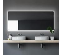 Talos Miroir de Salle de Bain avec éclairage Moon - Miroir de Salle de Bain 160 x 70 cm - avec lumière ambiante environnante - Couleur Claire Blanc Neutre - Cadre en Aluminium de Haute qualité
